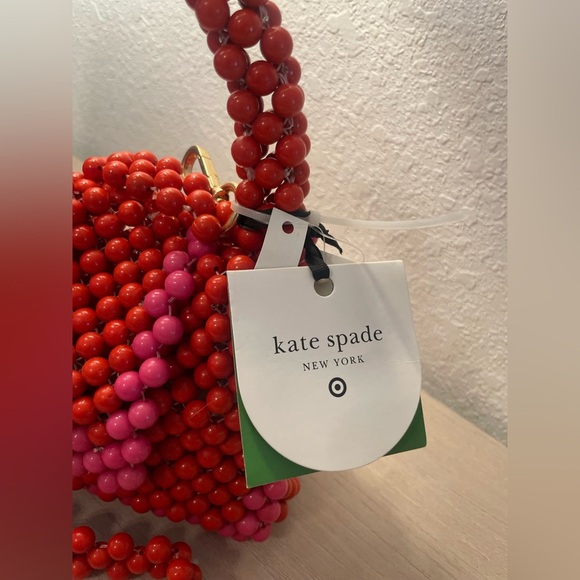 NEW Kate Spade New York x Target - Pink/Red  Colorblock Beaded Crossbody Bag - Picture 3 of 9